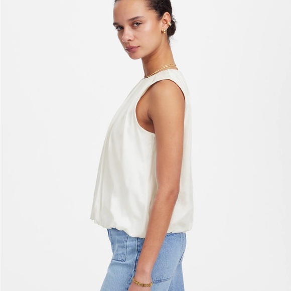 Madewell Sleeveless Crewneck Bubble Top - Picture 3 of 5